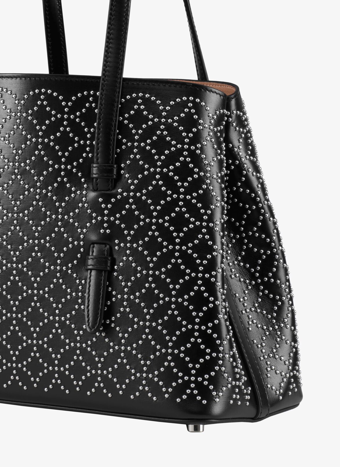 TOTE BAG CUIR LUX CLOU ARABESQUE BLACK ALAÏA BLACK  TOTE BAG CUIR LUX CLOU ARABESQUE BLACK